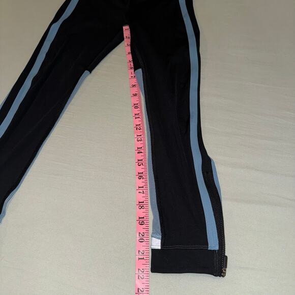 Lululemon Pants Blue/Black Zip Line Crop Reflective Mesh Legging Women's Size 4 - Picture 6 of 8